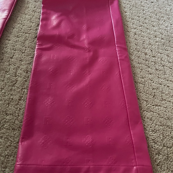 ROTATE Birger Christensen 'Rotie' Monogram Faux Leather Pink Pants 4 Bin 300 - Picture 5 of 16